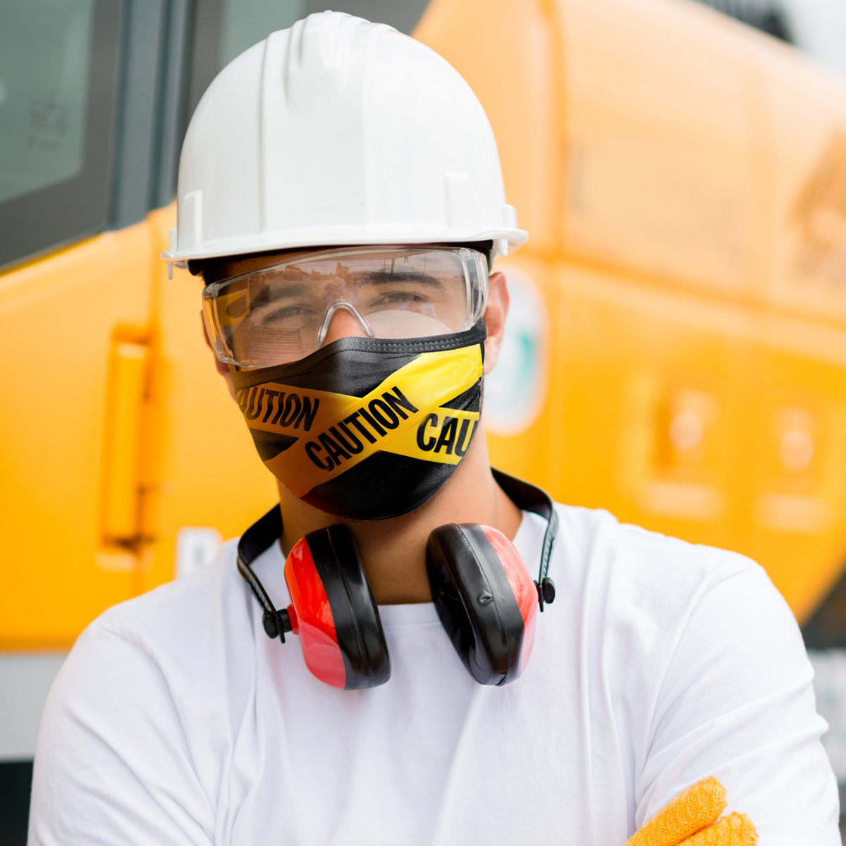 CAUTION TAPE FACE MASK